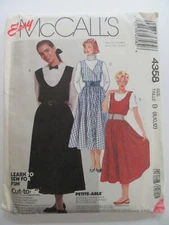 McCalls 4358 Misses Jumper Dress Uncut Ladies NOS Easy Petite-Able Pattern