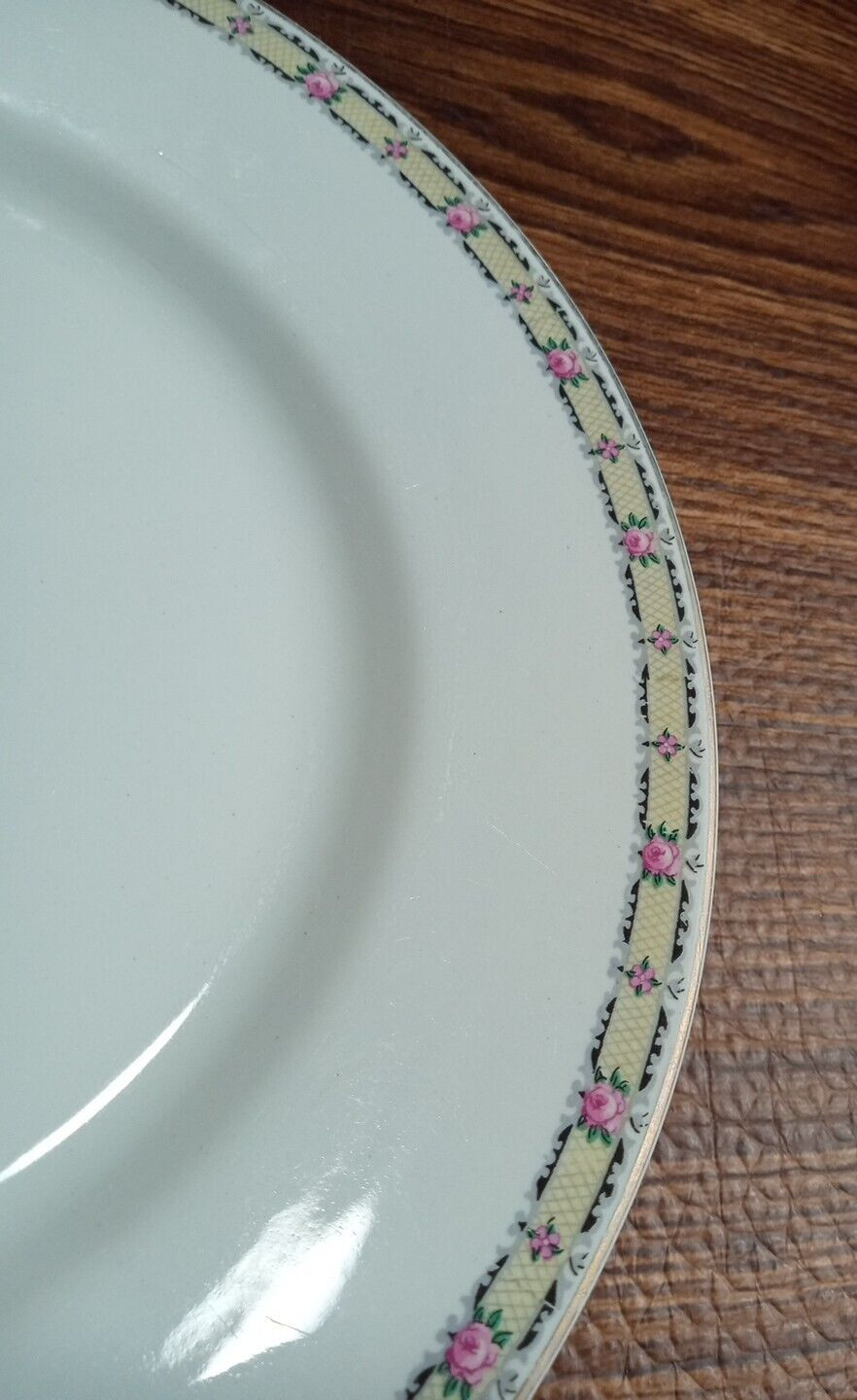 J & G MEAKIN ENGLAND  Dinner Plates 10” Flowers On Yellow Border set of 3