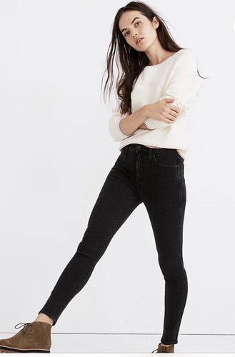 MADEWELL SIZE 28 HIGH RISE SKINNY BLACK 