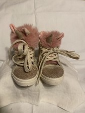 Cat Jack Angelynn Shoes Glitter Fur Unicorn Toddler Girl Gold Pink NWOT