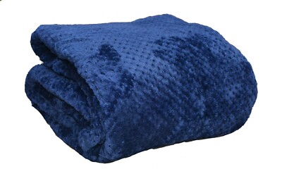 Marineblau/Dunkelblau Waffelmuster Waben Überwurf Luxus/King Size