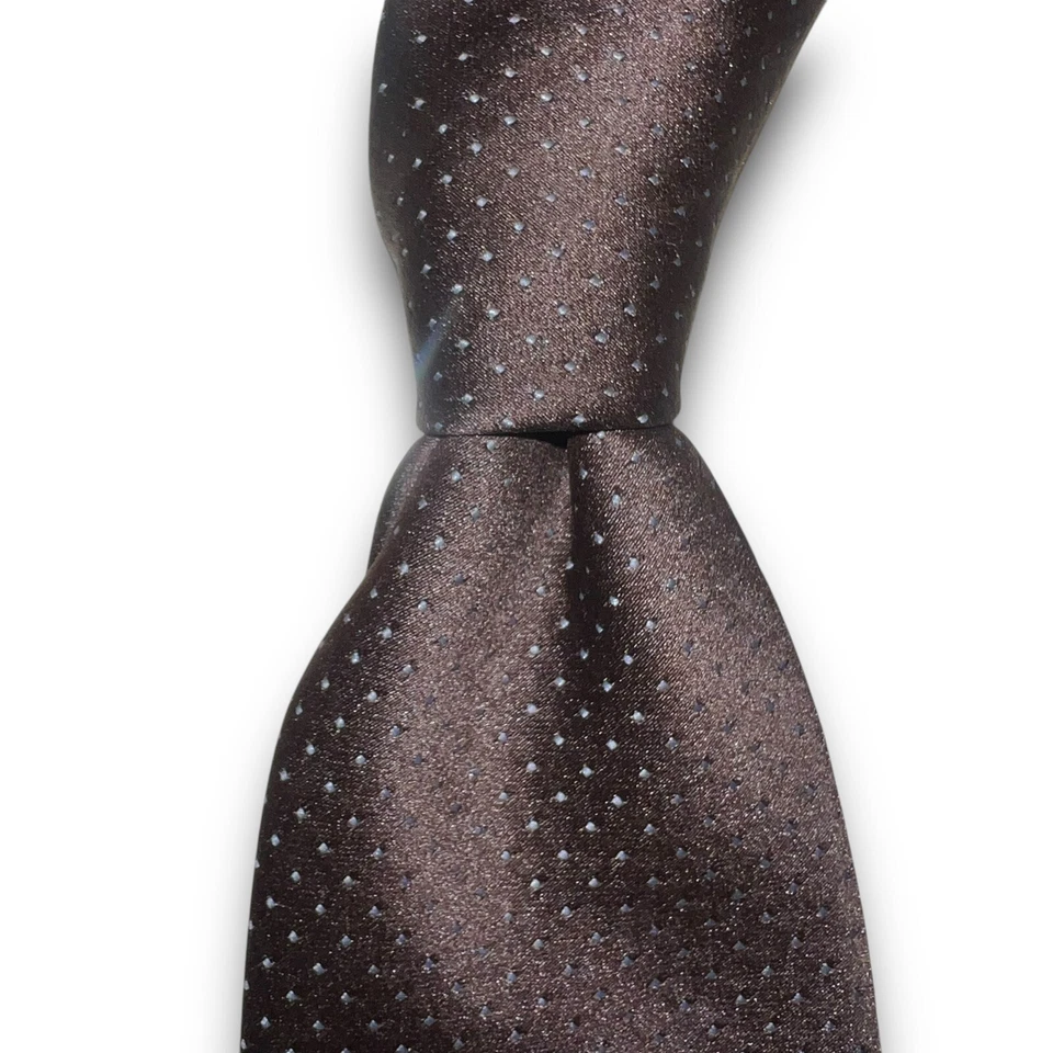 Oscar De La Renta 56 英寸 x 3 英寸丝绸和涤纶棕色星空几何豪华领带 — 第 4/4 张图片