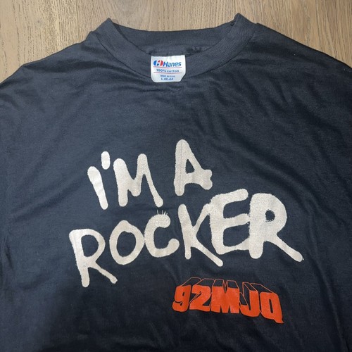 VTG 70s 80s 92MJQ Rock Radio Rochester NY USA Music Sz L Band Tour Hipster Indie