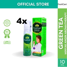 4x 10ml FRESHCARE - Minyak Angin Scent GREEN TEA Aromatherapy Roll On