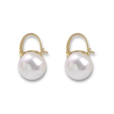 White Pearl Dangle Drop Earrings for Women