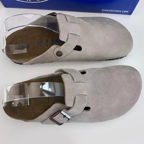 Birkenstock Boston Suede Soft Leather Taupe Women Shoes Narrow Classic 6-8sizeф - Picture 9 of 19
