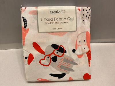 Create It Fabric Cut 1 Yard Dog Pet Bow Wow