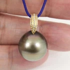 Enormous 15.6 x 16.4mm Genuine TAHITIAN Pearl Pendant, 18KY Gold On S925 #SP1619