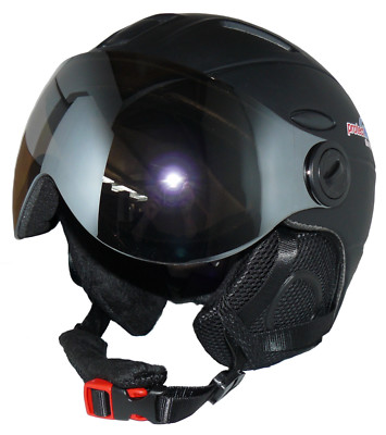 Skihelm Snowboardhelm matt schwarz mit klappbarem Visier MS95 Größe S - XL NEU !