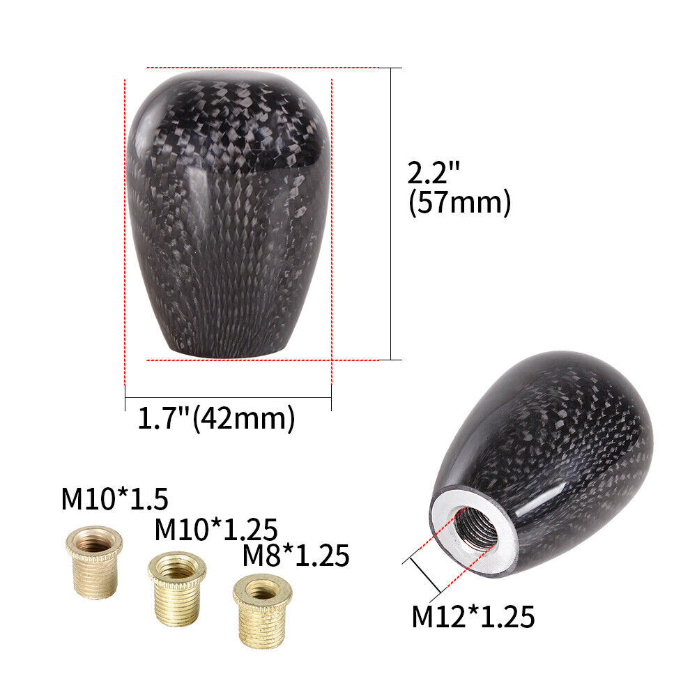 Carbon Fiber Shift Knob with M12x1.25 Adapter For Logitech G27 G29 G920