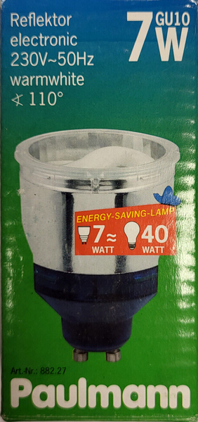 Paulmann 882.27 Energiesparlampe GU10 Mit 7 Watt Reflektor 110° Warmweiß 2700K-image