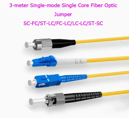 3-meter Single-mode Single Core Fiber Optic Jumper SC-FC/ST-LC/FC-LC/LC-LC/ST-SC