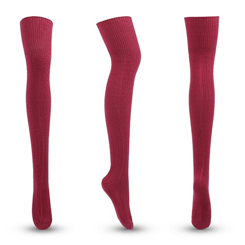 Frauen Winter Warme Gestrickte Socken Über Knie Lange Oberschenkel Hohe 〒 - Bild 10 von 21
