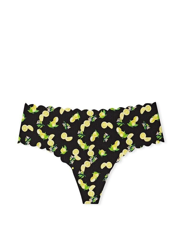 Victorias Secret VS NO-SHOW No-Show Thong Panty Small Black Lemon NEW with TAGS