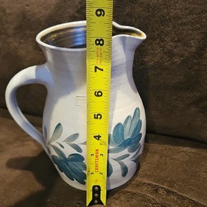 MINT! Salmon falls  Pitcher 2002 Green Penn pattern 8" tall. never used.