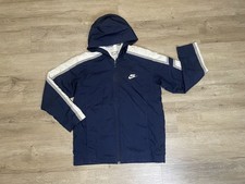 VTG 90s Nike windbreaker Jacket Youth Sz M 10-12 Y2k Blue Nylon Retro Streetwear