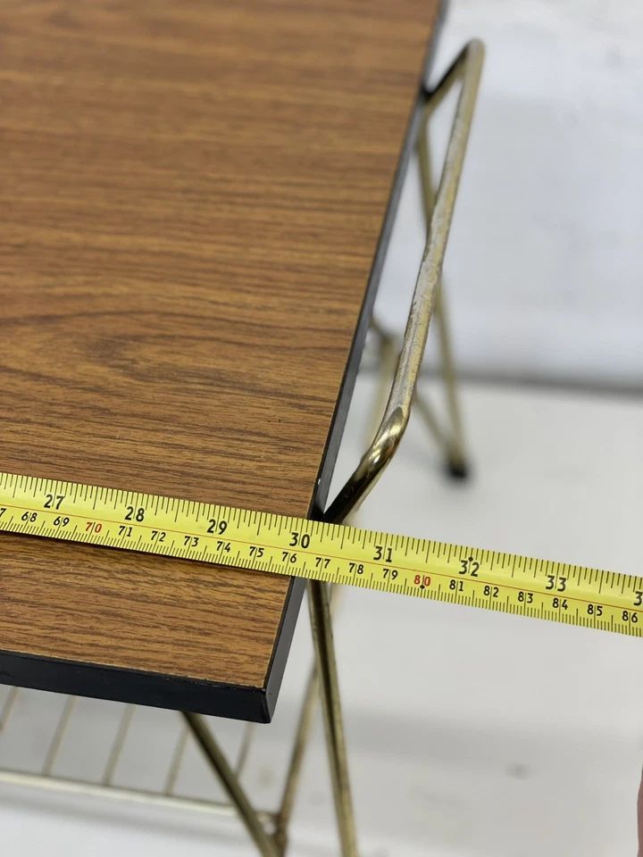 Mesa de centro vintage Mid-Century/estante para revistas/hago Wire Gold Atomic MCM - Imagen 4 de 4