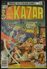 KA-ZAR 18 MARVEL COMIC MOENCH MAYERIK MANTLO UK PRICE VARIANT 10p 1976 VF+