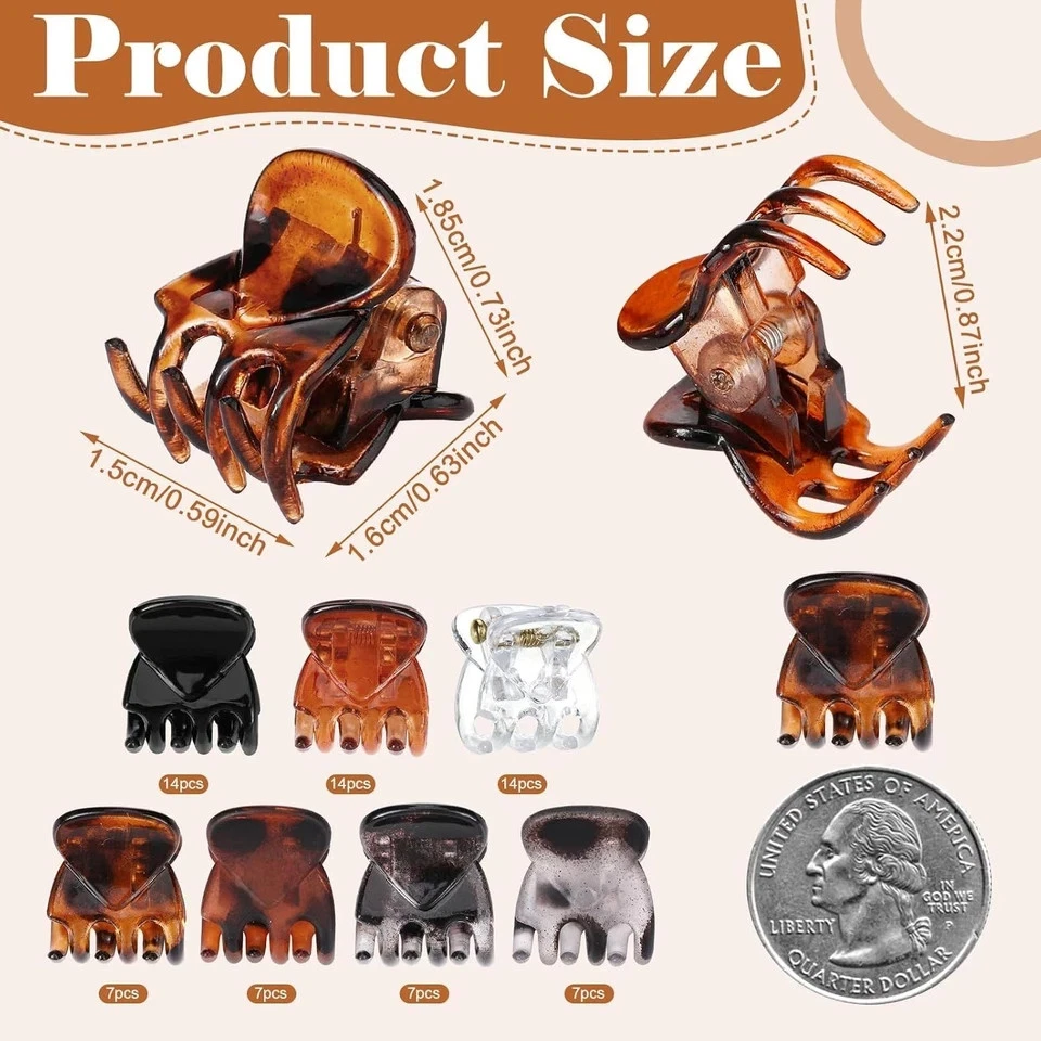 70 Pcs Mini Hair Claw Clips, Small Hair Clips for Women Girls, Non Slip Tiny Jaw - Image 2 of 4