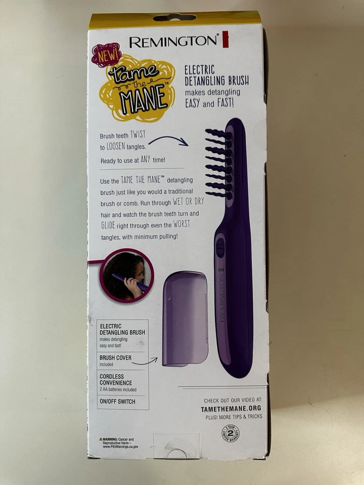 Cepillo desenredante eléctrico Remington DT7432 húmedo o seco domesticar la melena - púrpura Foto 2 de 3