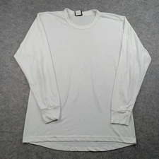 Cabela's Shirt Mens Medium White Long Sleeve Crewneck Base Layer Made in USA