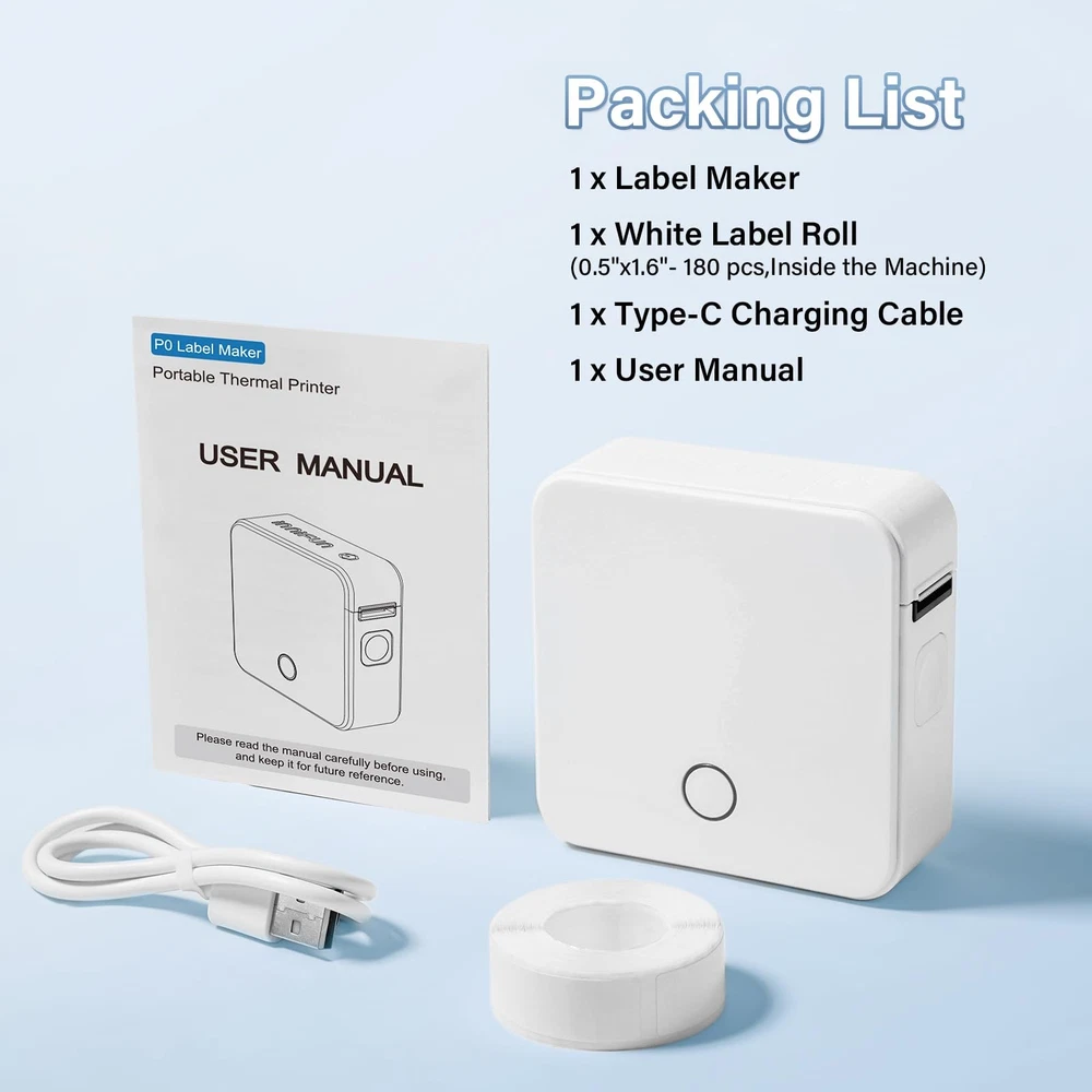 Bluetooth Label Maker Machine with Rechargeable Tape P0 Mini Printer Bluetooth Label Maker Machine with Rechargeable Tape P0 Mini Printer