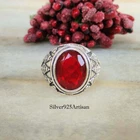 Red Garnet 925 Sterling Silver Ring Handmade Jewelry Ring All Size AK9800