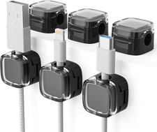 6 Pack Magnetic Cord Organizer  Cable Clips - Adjustable under Desk Cable