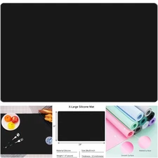 Large Silicone Countertop Protector Black Non-Slip Heat Resistant