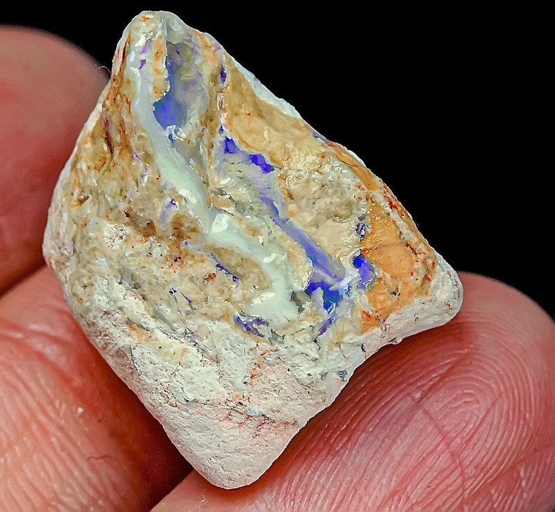 14Ct Natural Australian Lightning Ridge Black Opal Facet Rough Specimen YPWA198