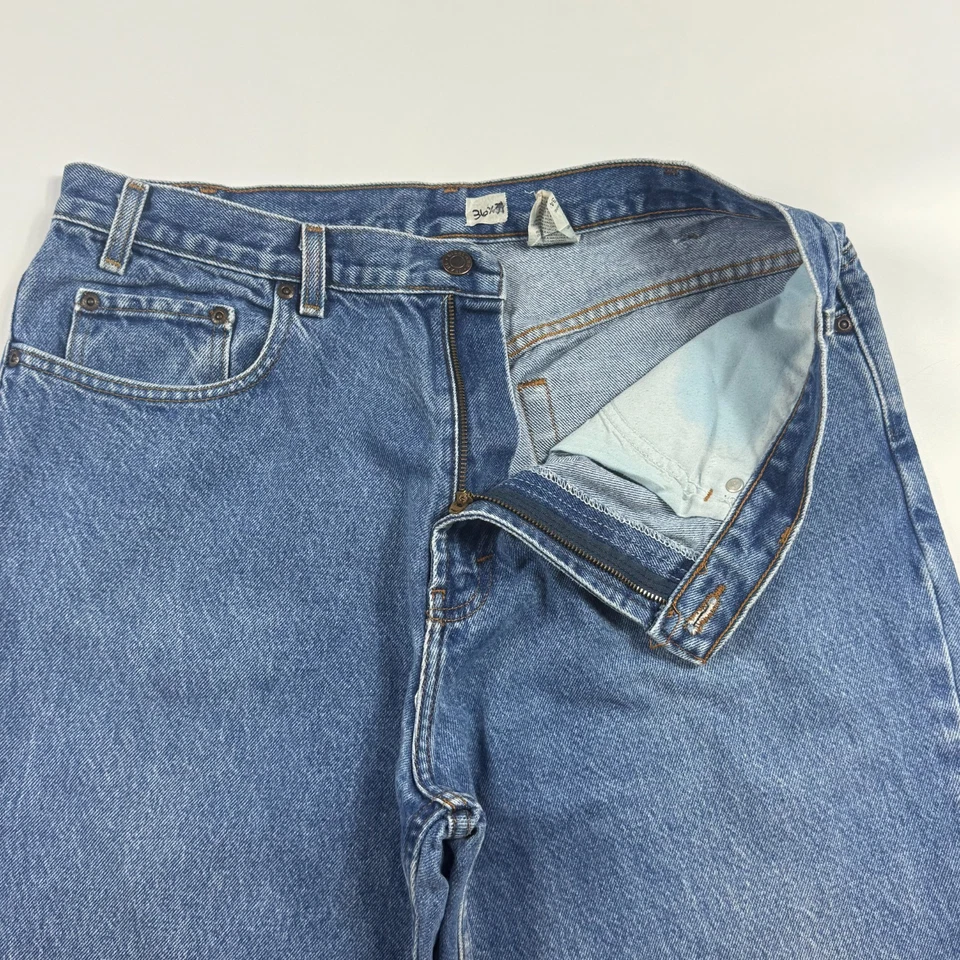 Kirkland Signature Jeans Men 36x34 Blue Denim High Rise Relaxed Fit Straight Leg - Image 3 of 4