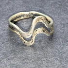 STERLING SILVER 925 Lot Ring O87 Sz7 Modest Navajo Wave Design Vintage Double