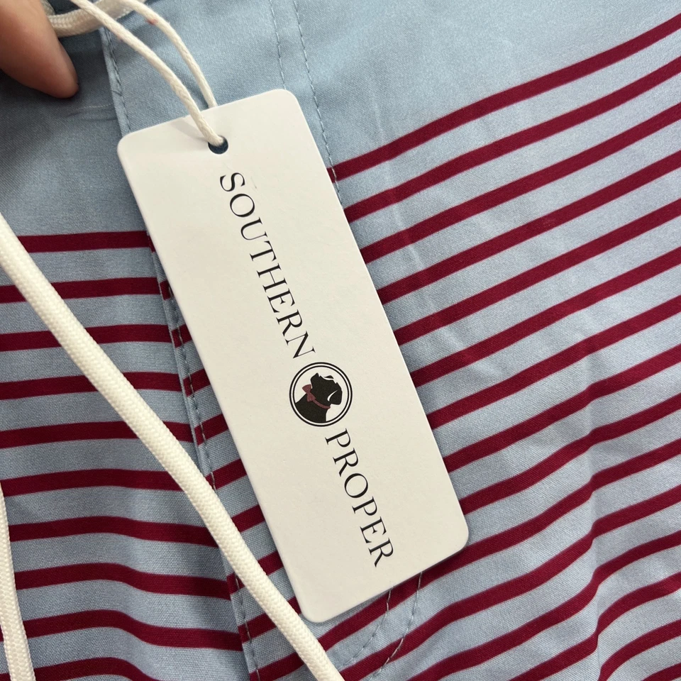 Southern Proper Board Shorts Mens Sz Medium Blue Striped Swim - Image 4 of 4