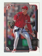 Matt Crownover Signed 2015 Bowman Draft Card #183 Auto Nationals Autograph COA