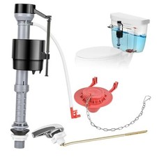 Universal Toilet Flusher Replacement Kit, Fill Valve, 2-Inch Flapper, 1 Red