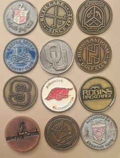 STUNNING 12 x 1" CLUB BALL MARKERS HIGH QUALITY EXCELLENT COND RARE MARKERS