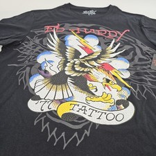Ed Hardy Eagle '77 Tattoo Graphic T-shirt Mens LARGE L Black Tee Top NEW