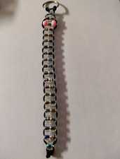 Handmade Beaded Plastic Keychain Lot of 6, Detachable Keyring, Multicolor