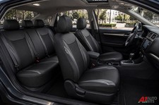 Schwarz Pu Leder Carbon Sitzbezüge Komplettsatz Für Skoda Enyaq Octavia