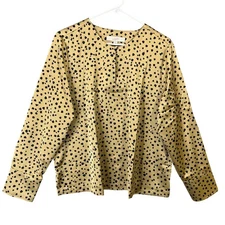 Loft Women's Size Large Cheetah Print Blouse Long Sleeve NWT