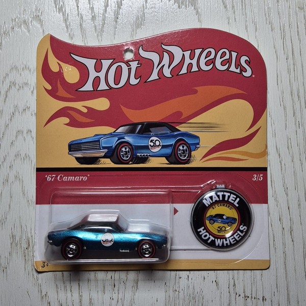 Hot Wheels `67 Camaro Blau 2017 50 Anniversary Since 1968 1:64 FTX86 Modellauto-image