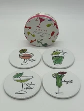 Rosanna PINKINI Various Martini Glasses Ceramic Coasters (Set of 4)