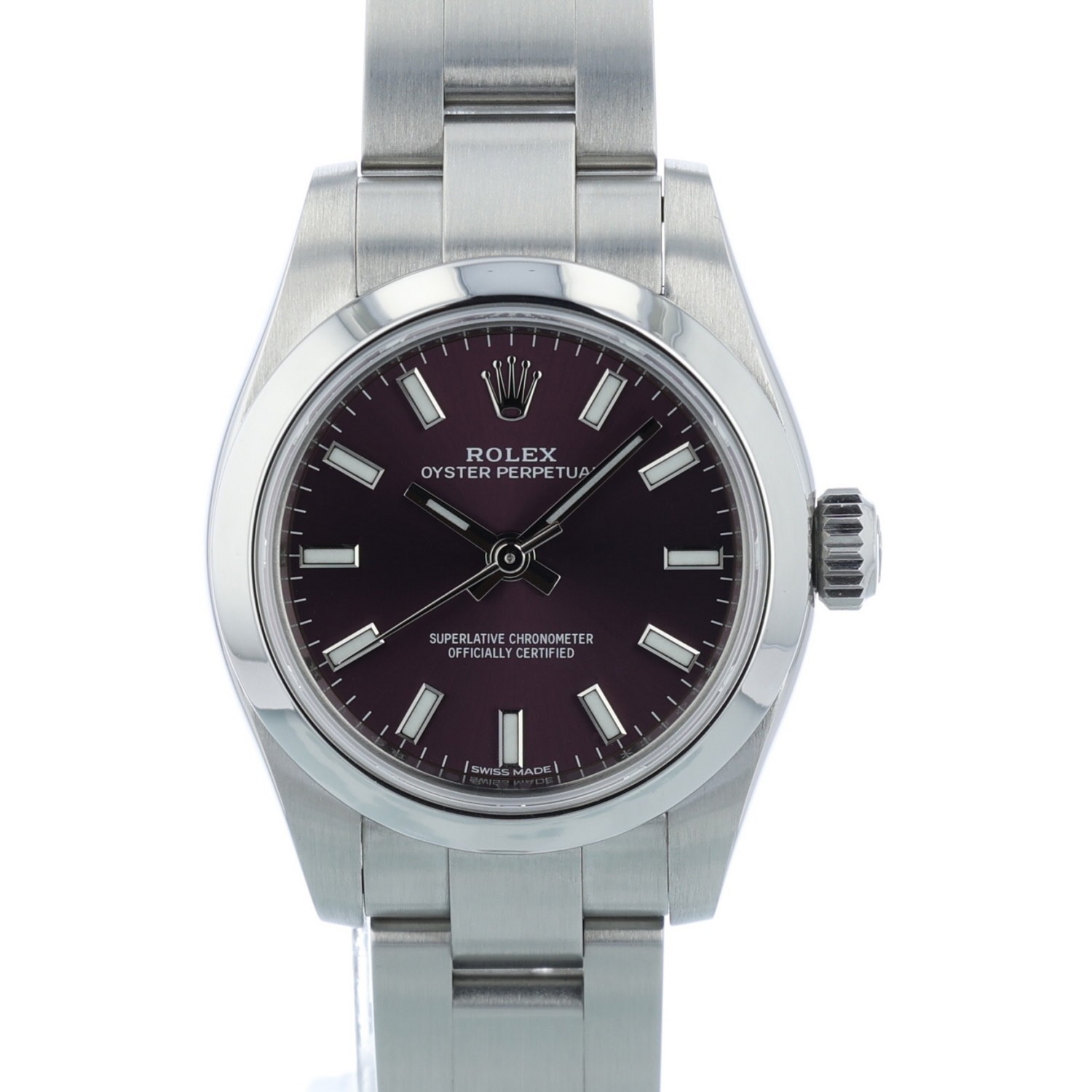 Rolex Oyster Perpetual 26 176200 Grape Dial Stainless Steel 2020 Box & Papers