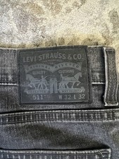 Levi's 511 Slim Stretch 5 Pocket Jeans Black 32"Wx32"L