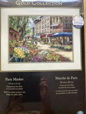 NEW Gold Collection “PARIS MARKET” Dimensions Counted Cross Stitch Kit #35256