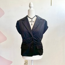 Vintage Y2K Blazer Top Office Siren 2000s Emo Scene Mall Goth Large