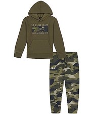 Under Armour Boys Big Log 2 Piece Sweatsuit Set Green Camo 4 UAFGI07E-311