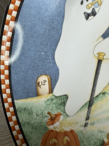 4 Vtg Debbie Mumm Sakura/Oneida Casual Dining SPOOKY TOWN Plates Halloween - Picture 7 of 8