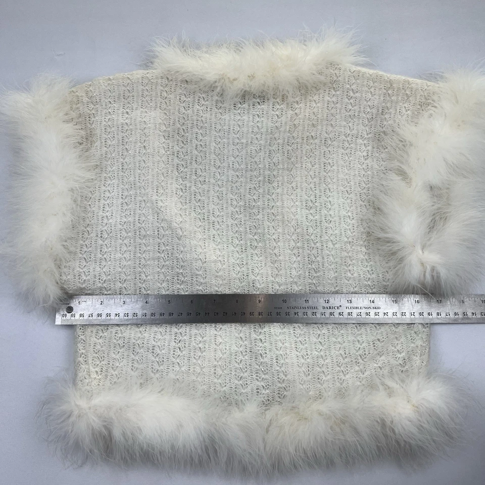 Bolero de plumas Christian Dior vintage encogido de hombros S encaje tejido años 70 glamour ILGWU EE. UU. Foto 4 de 4