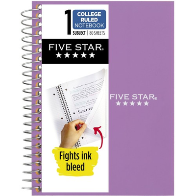 #ad #ad Five Star Spiral Notebook 1 Subject College Ruled Paper Amethyst Purple $4.17